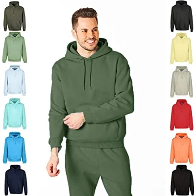 Abbildung von RIPT Herren Essentials by Performance Mens Hooded Soft Touch Lougewear Hoody Kapuzen Sweatshirt, Army, XL