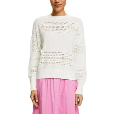 Abbildung von Esprit IM LOCH Strickpullover, Damen, Größe: Small, Off white