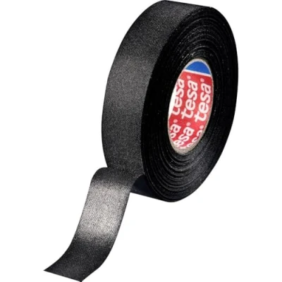 Abbildung von Tesa 51025 Pv10 PET Gewebe Kabelbaum Band mit einem lösungsmittelfreien Klebstoff auf Kautschukbasi