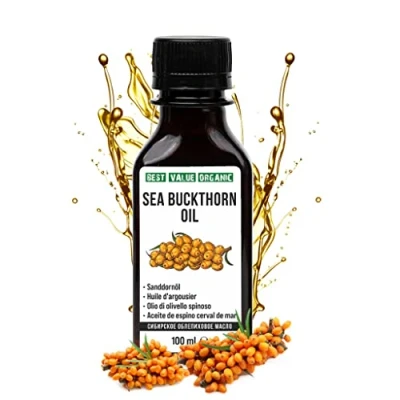 Abbildung von Best Value Organic Sanddornöl, Teelöffel, 100 ml Sibirisches unraffiniert kaltgepresst roh