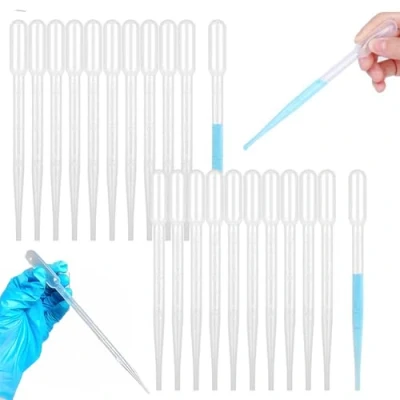 Abbildung von 20 Stück Pipette,3ml Kunststoff Transferpipetten,Einweg Pipetten Mit Skala,Dosierpipette,für Labor Versuch,Klassenzimmer Experiment,Parfüm,ätherische Öle