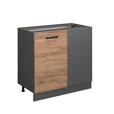Abbildung von Vicco Eckunterschrank R Line, Goldkraft Eiche/Anthrazit, 86 cm ohne Arbeitsplatte