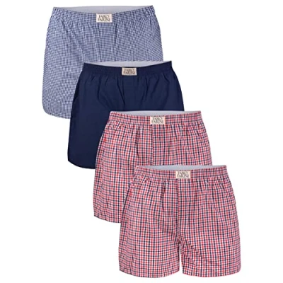 Abbildung von Fabio Farini Webboxer Herren Unterhosen Männer Boxershorts (4 St) bequeme, weite Passform aus Baumwolle