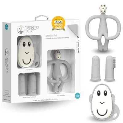 Abbildung von Matchstick Monkey Beißring / Zahnungshilfe Beißspielzeug für wundes Zahnfleisch Starter Set 1 St