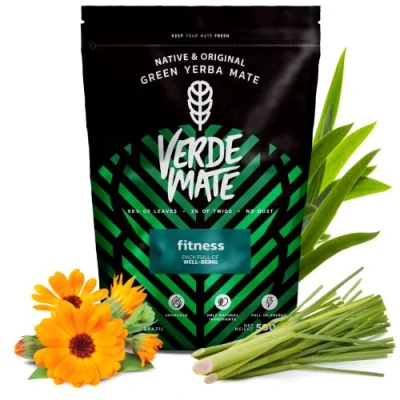 Abbildung von Verde Mate Green Fitness 0.5kg Kräuter Tee Tee, Minze, Zitronengras, Zistrose Natürliche Stimulation Brasilianische 500g