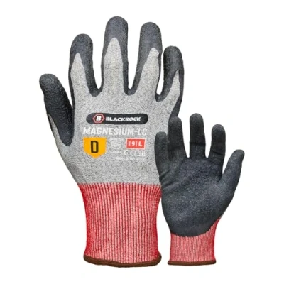 Abbildung von Blackrock Magnesium LC Schnittfeste Arbeitshandschuhe Level D Schutz Rutschfestes Latex Wet &amp; Dry Grip Herren Damen Anti Cut Stahl Glasfaser Sicherheitsfutter Messer Klingenschutz