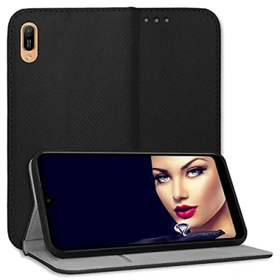 Abbildung von mtb more energy® Schutz Tasche Bookstyle für Huawei Y6 2019 (6.09&#039;&#039;) schwarz Kunstleder Klapp Cover Hülle Wallet Case