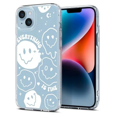 Abbildung von Spigen Ultra Hybrid Hülle Kompatibel mit iPhone 14 Everything is fine