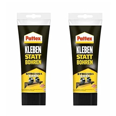 Abbildung von Pattex Montagekleber Kleben statt Bohren, starker Kraftkleber für sofortigen Halt, universell einsetzbarer Baukleber, Kleber mit hoher Endfestigkeit (Universalkleber 500 g)