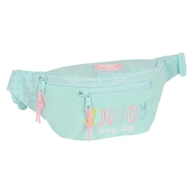 Abbildung von BlackFit8 Enjoy Bauchtasche mit Außentasche, ideal für Jugendliche und Kinder unterschiedlichen Alters, bequem vielseitig, Qualität Widerstandsfähigkeit, 23 x 9 12 cm, Mintgrün, Minzgrün,
