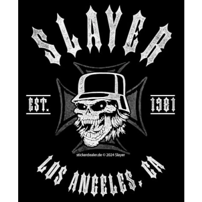 Abbildung von Slayer Aufkleber Est. 1981 Los Angeles CA Sticker Bands Trash Metal ca.12x9 cm