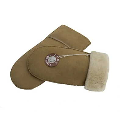 Abbildung von Reissner Lammfelle warme Merino Lammfell Fäustlinge Faust Handschuhe für Damen und Herren HDS FAUST1 S BEI beige (Handumfang 17cm)