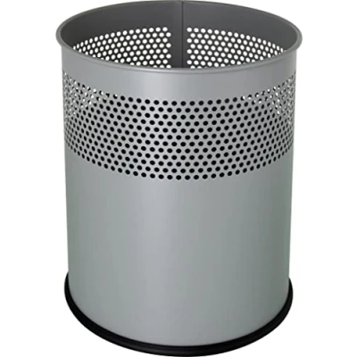 Abbildung von HELIT Papierkorb the dot H25157, 15 Liter, Metalleimer, pulverbeschichtet, mit Lochdekor