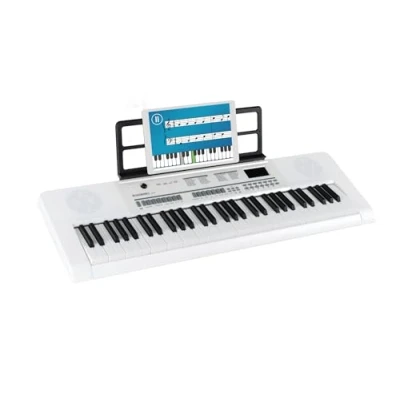 Abbildung von McGrey 6170 WH Akku Keyboard 61 Tasten mit integriertem 200 Klänge und Rhythmen MP3 Player via USB Stick Begleitautomatik Lernfunktion Inkl. Mikrofon Weiß