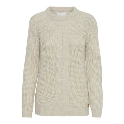 Abbildung von Oxmo Natasja Strickpullover, Damen, Größe: Large, Cement melange