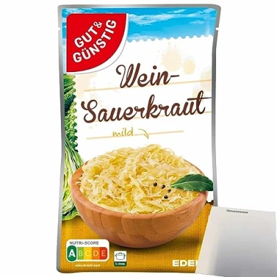 Abbildung von Gut&amp;Günstig Wein Sauerkraut mild (520g Packung) + usy Block