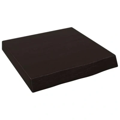 Abbildung von vidaXL Waschtischplatte, Multifunktional Arbeitsplatte mit Naturkante, Waschtischkonsole Tischplatte für Badezimmer, Holzplatte Platte, Dunkelbraun 40x40x(2 6) cm Massivholz Behandelt