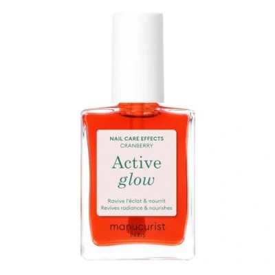 Abbildung von Manucurist Nagellack und Nagelpflege Active Glow Cranberry (Koralle) Biobasiert: Süßmandel, Himbeere, Nährender &amp; Glänzender Nude ultra glowy Finish Schnelltrocknend