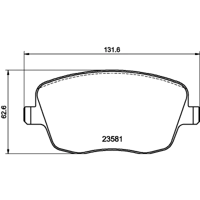 Abbildung von HELLA 8DB 355 018 801 Bremsbelagsatz nicht für Verschleißwarnanzeiger vorbereitet mit Bremssattelschrauben Zubehör SKODA: Fabia 2 Schrägheck
