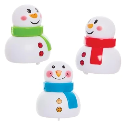 Abbildung von Baker Ross FX882 Schneemann Rückzieh Rennautos Packung mit 6, Füllmaterial für Weihnachtspartytüten Kinder
