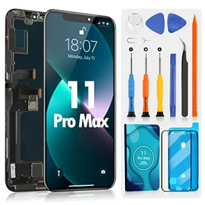 Abbildung von für iPhone 11 Pro Max Display 6,5 Zoll LCD Digitizer Touch Screen Frame mit Reparaturwerkzeugen Schwarz Kompatibel Modell A2161 A2220 A2218