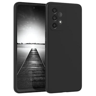 Abbildung von EAZY Case Silikonhülle für Samsung Galaxy A53 5G Hülle Silikon Schwarz stoßfeste Handyhülle Schutzhülle mit Kameraschutz Dünn Premium Schutz Cover TPU Phone Bumper in Matt