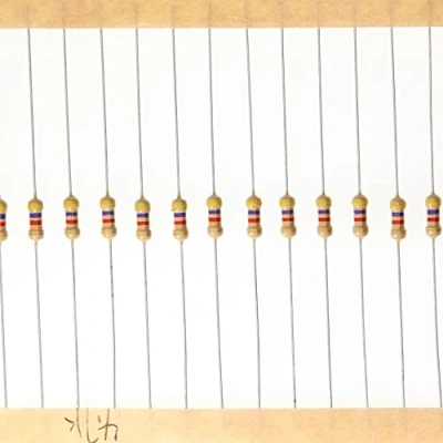Abbildung von HUABAN 200 Stücke 0.25 Watts 1/4W 4K7 Ohm 5% Kohleschichtwiderstand
