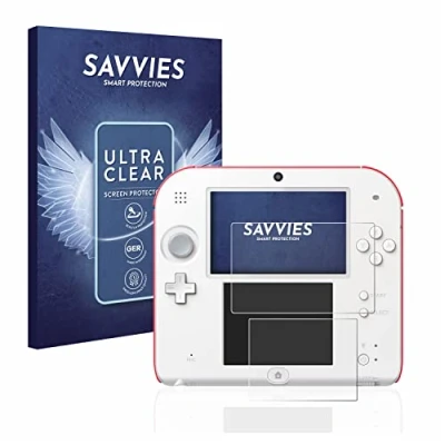 Abbildung von Savvies 18 Stück Schutzfolie für Nintendo 2DS Displayschutz Folie Ultra Transparent