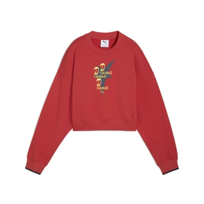 Abbildung von Puma ROAD TO Unity Oversizedcrewneck MIT Grafik Sweatshirt, Damen, Größe: XL, Red fire