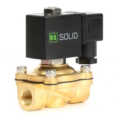 Abbildung von U.S. Solid Magnetventil Messing G 3/8&quot; 24V DC stromlos geschlossen 10 bar Elektrisches Wasserventil für Wasser, Luft, Diesel, Kerosin, Benzin