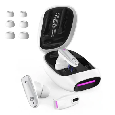 Abbildung von eppfun In Ear Gaming Kopfhörer, Bluetooth 5.2 Kopfhörer für Meta Quest 3 2/Pico 4 VR/PS5/Switch, 30ms niedrige Latenz Earbuds mit 2,4 GHz USB C Dongle