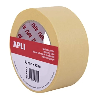 Abbildung von APLI 18745 Malerband/Karosserieband 48 mm x 45 m Einzelformat Papier 57 g/m² Widerstandsfähig bis 60