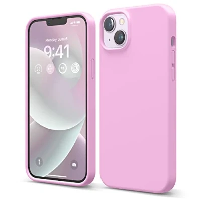 Abbildung von elago Schutzhülle für iPhone 14 Plus, Flüssigsilikon, Ganzkörper Schutzhülle, stoßfest, schlanke Handyhülle, kratzfestes, weiches Mikrofaserfutter, 17 cm (6,7 Zoll), Hot Pink