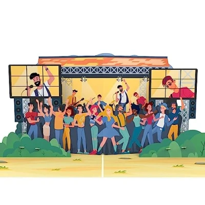 Abbildung von MOKIO® Pop Up Karte Konzert/Festival 3D Geburtstagskarte für einen Konzertbesuch, Grußkarte zum Geburtstag Konzertkarten