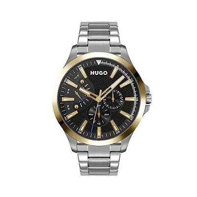 Abbildung von HUGO Multi Zifferblatt Quarz Uhr für Herren mit Silbernes Edelstahlarmband 1530174