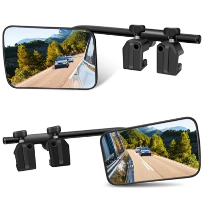 Abbildung von semai Wohnwagen Spiegel Auto Universal Rückspiegel Zusatzspiegel Außen Außenspiegel 360 Einstellbar Caravanspiegel für Wohnmobile und Gängigen Fahrzeugtypen(2 Stück)