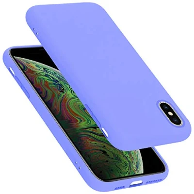 Abbildung von Cadorabo Hülle kompatibel mit Apple iPhone XS MAX Silikon Handyhülle für Case aus flüssigem stoßfeste dünne TPU Schutzhülle Liquid HELL LILA