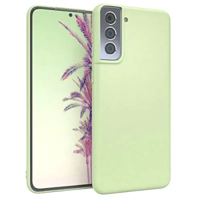 Abbildung von EAZY CASE Handyhülle Silikon mit Kameraschutz kompatibel Samsung Galaxy S21 Plus 5G in Pastell Grün, Ultra dünn, Slimcover, Silikonhülle, Hülle, Softcase, Backcover