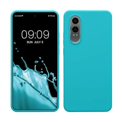 Abbildung von kwmobile Hülle kompatibel mit OnePlus Nord CE 4 Lite 5G Silikon Handy Case Handyhülle weiche Oberfläche kabelloses Laden Cool Glacier