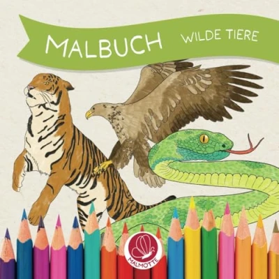 Abbildung von Malbuch Wilde Tiere: 40 handgezeichnete Motive zum Ausmalen (Malmotte)