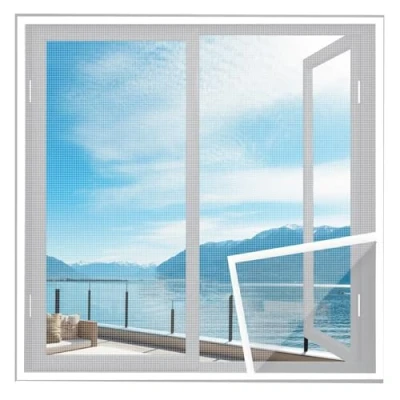 Abbildung von Fiberglas Mückenschutz Fenster 60x120cm Weiß Fliegengitter SchräGfenster Klebmontage für Mückengitter,Fliegenschutz Insektenschutzgewebe