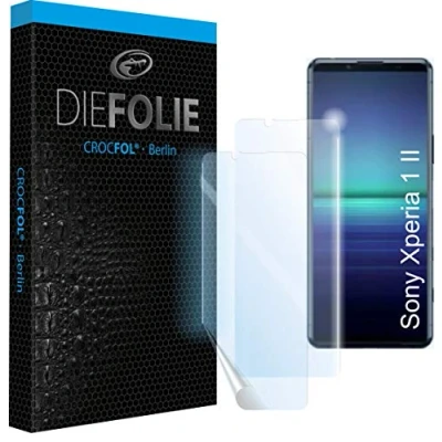 Abbildung von Crocfol Schutzfolie vom Testsieger [2 St.] kompatibel mit Sony Xperia 1 II selbstheilende Premium 5D Langzeit Panzerfolie inkl. Kamera schutzfolien (Casefit)