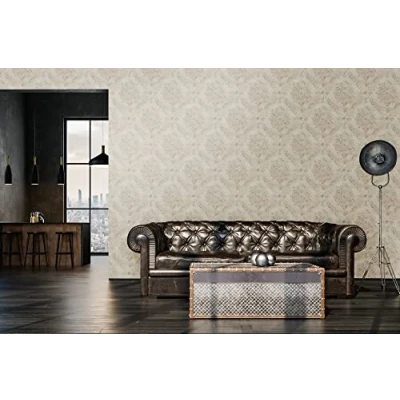 Abbildung von living walls Vliestapete &quot;My Home My Spa&quot;, Barock ornamental Glitzermuster, Ornament Vlies Wand Decke Schräge Tapeten Wohnzimmer modern
