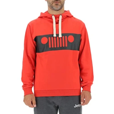 Abbildung von JEEP O102565 R699 J Man Hooded Sweatshirt Grille Print J22W Mars Red/Black L