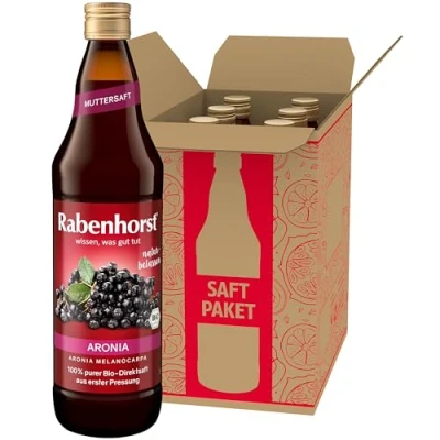 Abbildung von RABENHORST Aronia Muttersaft BIO 6er Pack (6 x 700 ml), 100 % purer Direktsaft aus erster Pressung