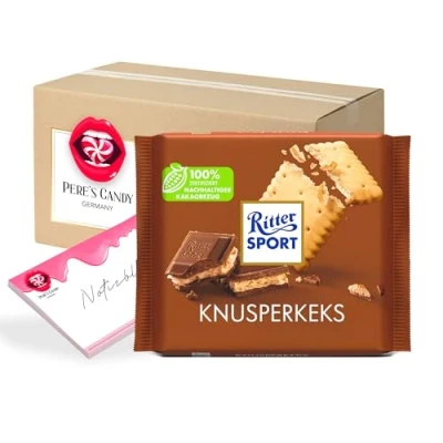 Abbildung von 5 x 100g Knusperkeks Tafel Schokolade mit Geschenk von Pere&#039;s Candy