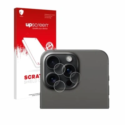 Abbildung von upscreen Schutzfolie für Apple iPhone 15 Pro Max (NUR Kameraschutz) Kristall klar, Kratzschutz, Anti Fingerprint
