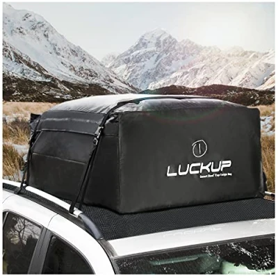 Abbildung von SMONTER Dachbox, 520 L/18.5 Kubifuß Faltbare Dachtsche Auto, Wasserdichter Dachkoffer für Dachgepäckträger Tasche alle Autos mit/ohne Gepäckträger, Schwarz