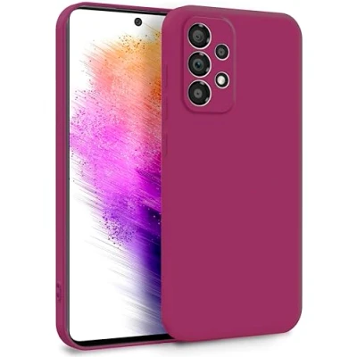 Abbildung von MyGadget Hülle für Samsung Galaxy A73 5G Zweilagige Handyhülle mit Kameraschutz Cover Innenfutter &amp; Silikon außen Wein Rot