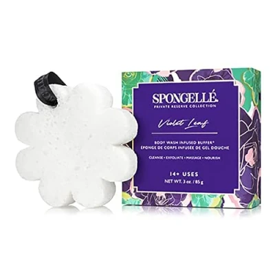 Abbildung von SPONGELLÉ Spongellé Private Reserve Körperpuffer Kollektion, violettes Blatt